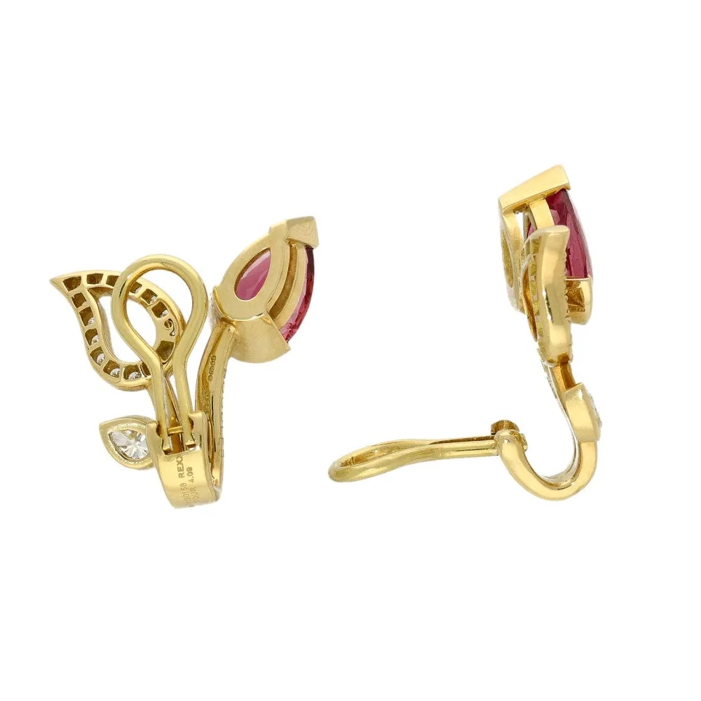Pre-loved Boodles Castaway Pink Tourmaline and Diamond Earrings