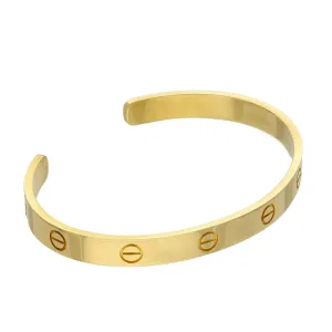 Pre-owned 18ct Yellow Gold Cartier LOVE Bangle, Open, Classic Model Size 19 Torque Bracelet