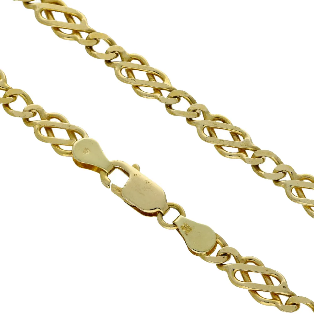 Pre-owned 9ct Yellow Gold Celtic Link Chain Necklace 24"