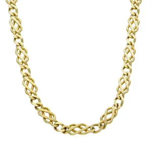 Pre-owned 9ct Yellow Gold Celtic Link Chain Necklace 24"
