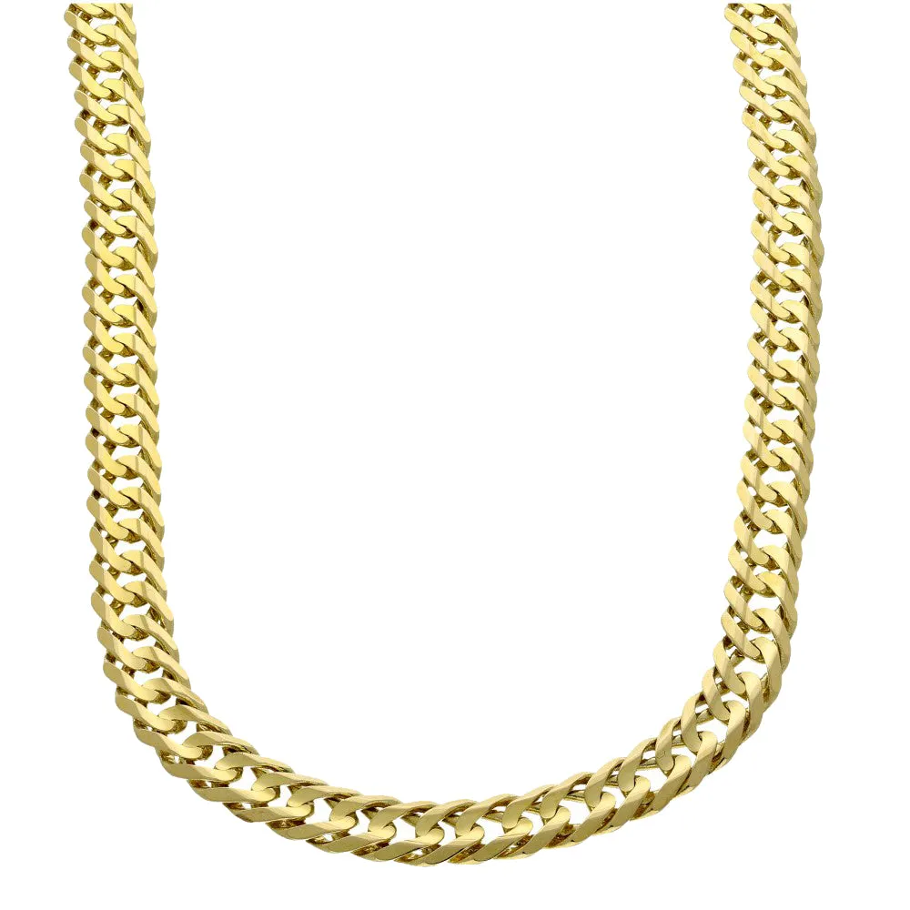 Pre-owned 9ct Yellow Gold Double Curb Link Chain Necklace 20"