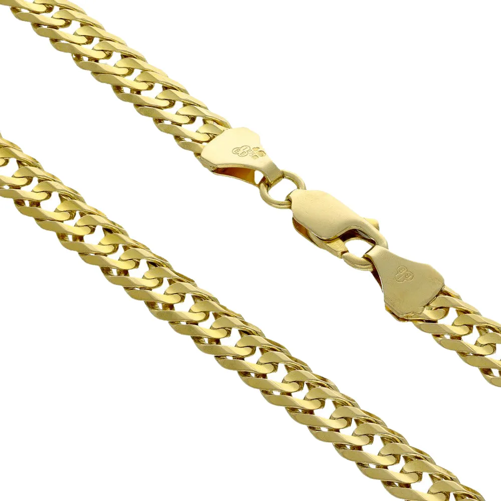 Pre-owned 9ct Yellow Gold Double Curb Link Chain Necklace 20"