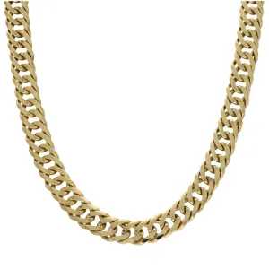 Pre-owned 9ct Yellow Gold Double Curb Link Chain Necklace 24"
