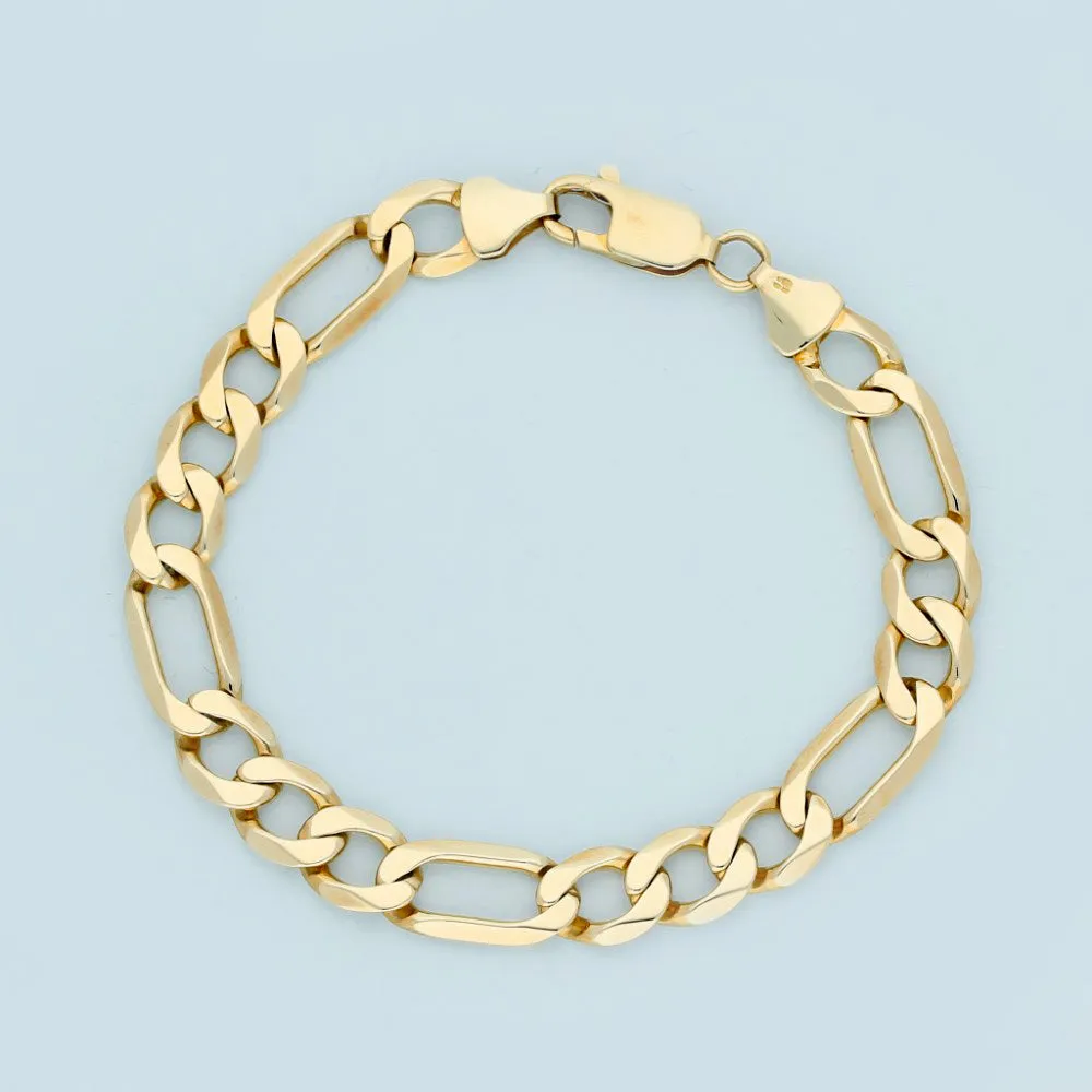 Pre-owned 9ct Yellow Gold Figaro Curb Bracelet