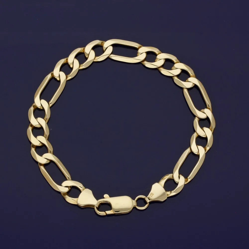 Pre-owned 9ct Yellow Gold Figaro Curb Bracelet