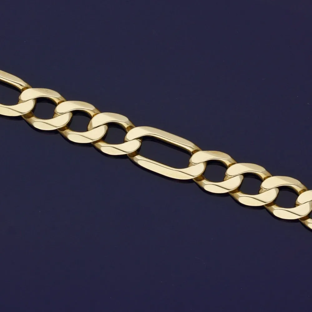 Pre-owned 9ct Yellow Gold Figaro Curb Bracelet