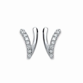 Purity Sterling Silver Cubic Zirconia Stud Earrings PUR3852ES