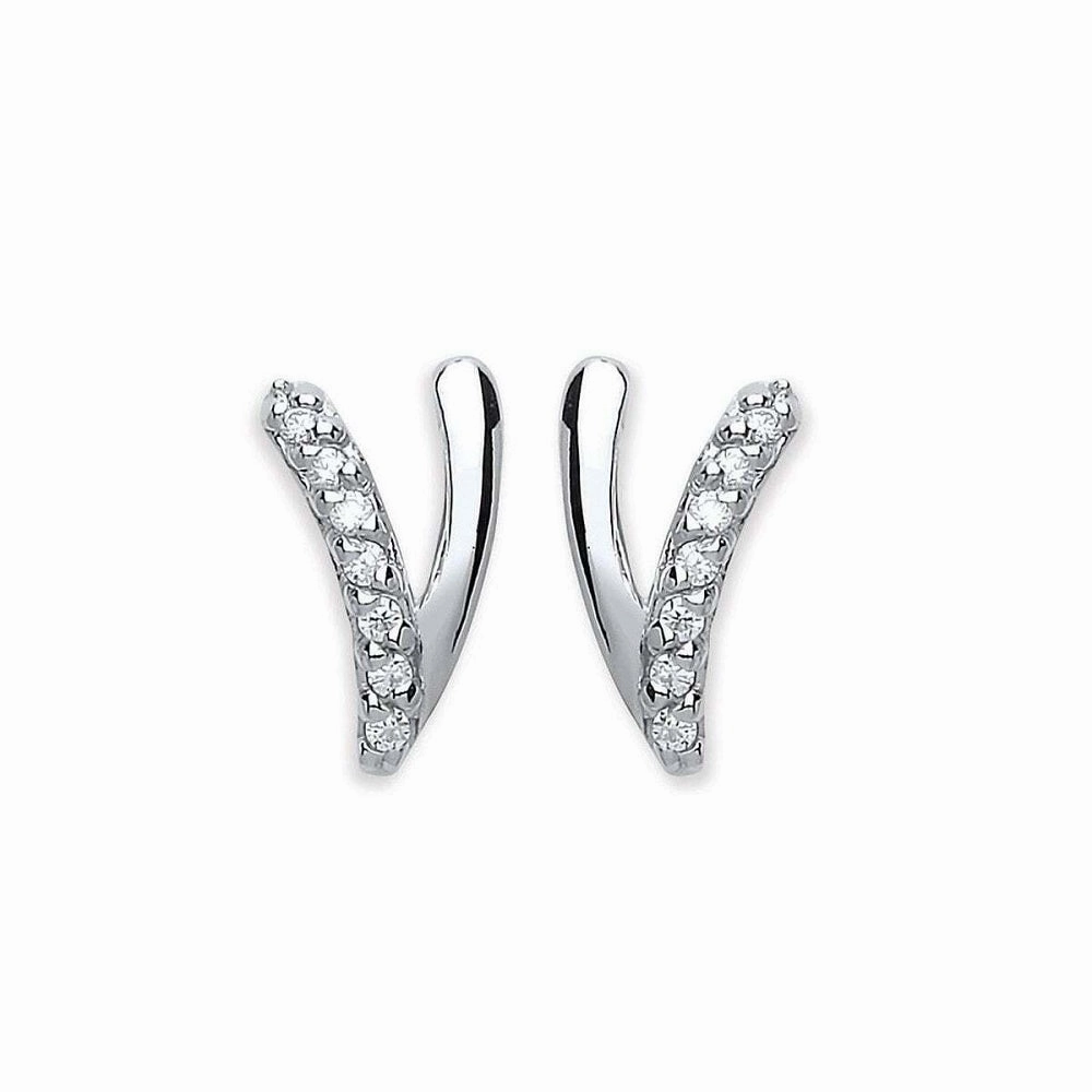Purity Sterling Silver Cubic Zirconia Stud Earrings PUR3852ES