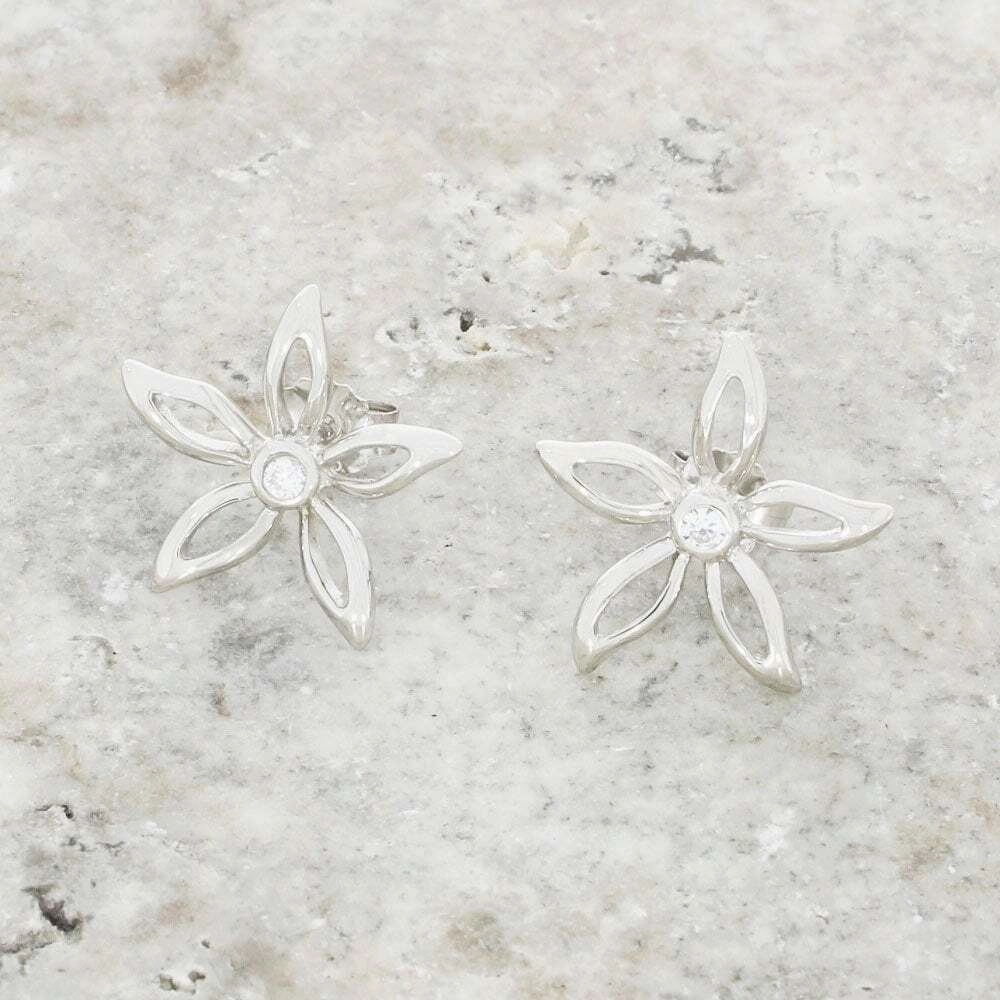 Purity Sterling Silver Flower Stud Earrings PUR1150ES