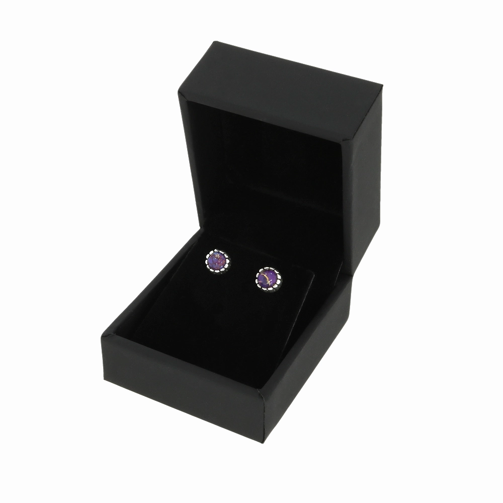 Purple Mohave Turquoise Sterling Silver Stud Earrings