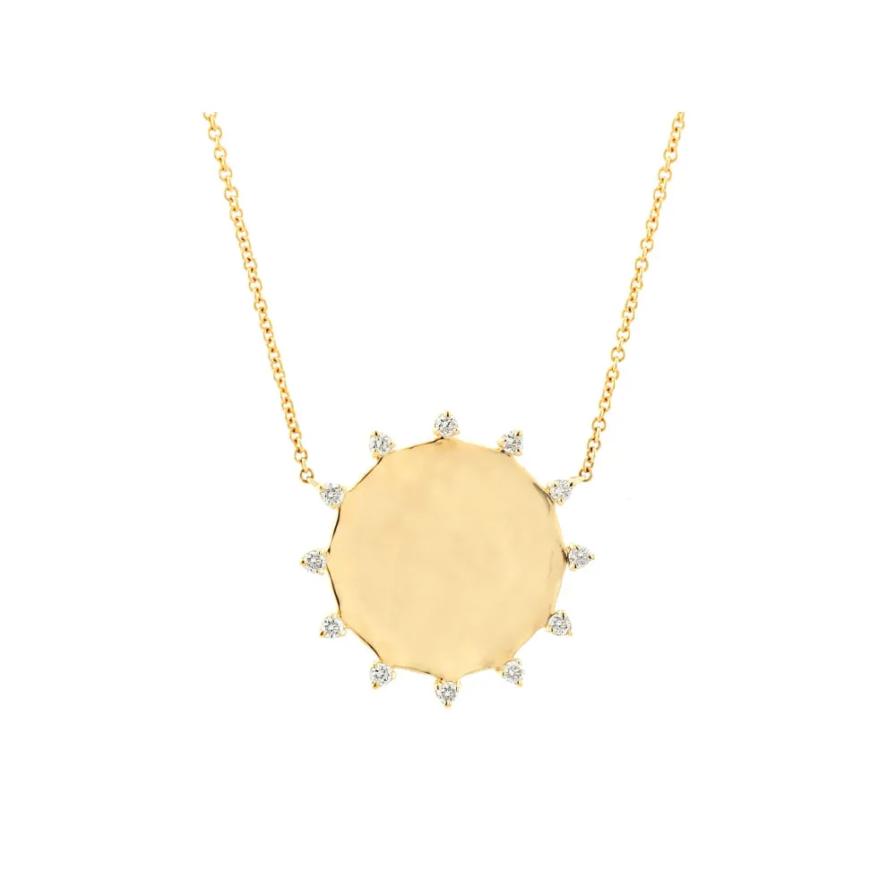 Rachel Reid 14k Diamond Sun Necklace