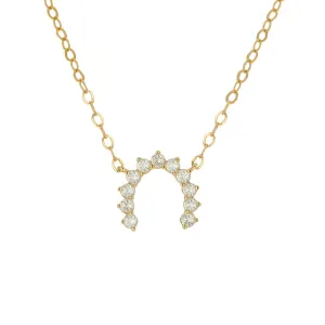 Rachel Reid 14k Gold Diamond Horseshoe Pendant Necklace