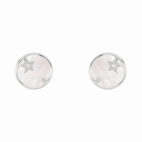 Radley Sterling Silver Mother of Pearl Diamond Disc Earrings RYJ1251