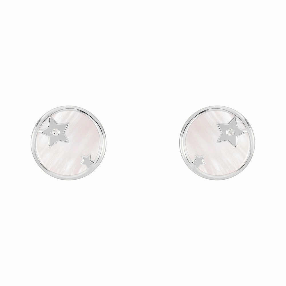 Radley Sterling Silver Mother of Pearl Diamond Disc Earrings RYJ1251