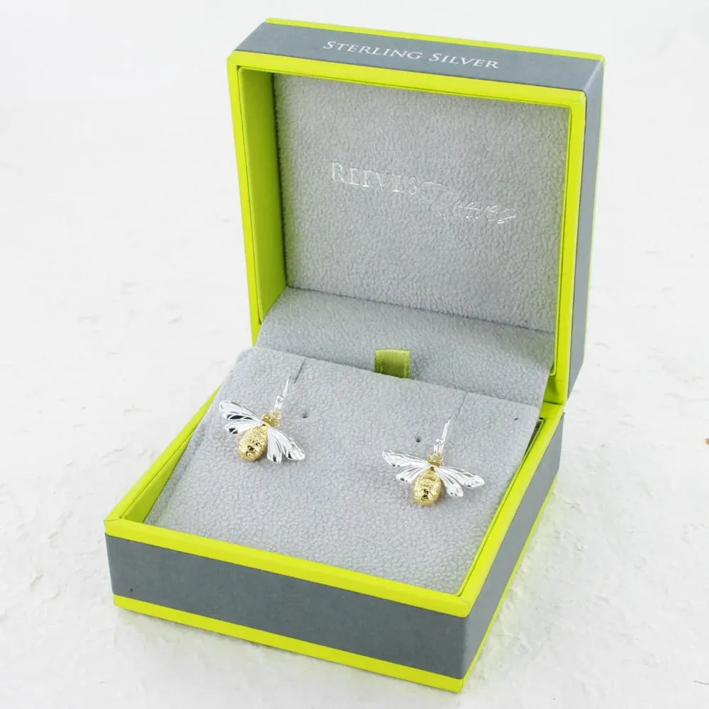 Reeves & Reeves Silver & Gold Queen Bee Earrings BB201EAS