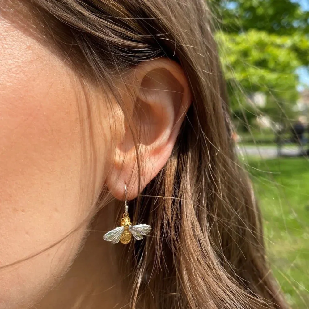 Reeves & Reeves Silver & Gold Queen Bee Earrings BB201EAS