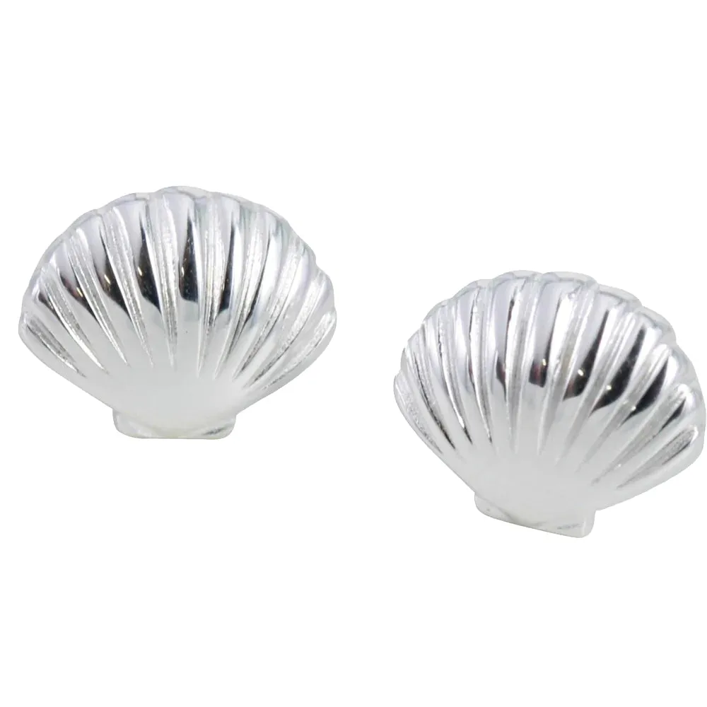 Reeves & Reeves Silver Scallop Stud Earrings JC23