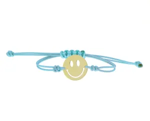 Rope bracelet with a yellow 9K smiley charm