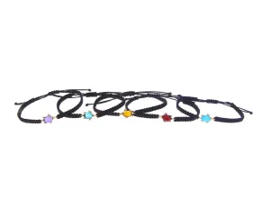 Rope bracelets with a rose gold and gemstone turtle charm