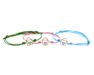 Rose gold and enamel -stay@home- bracelet