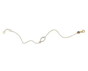Rose gold bracelet with a diamond fish