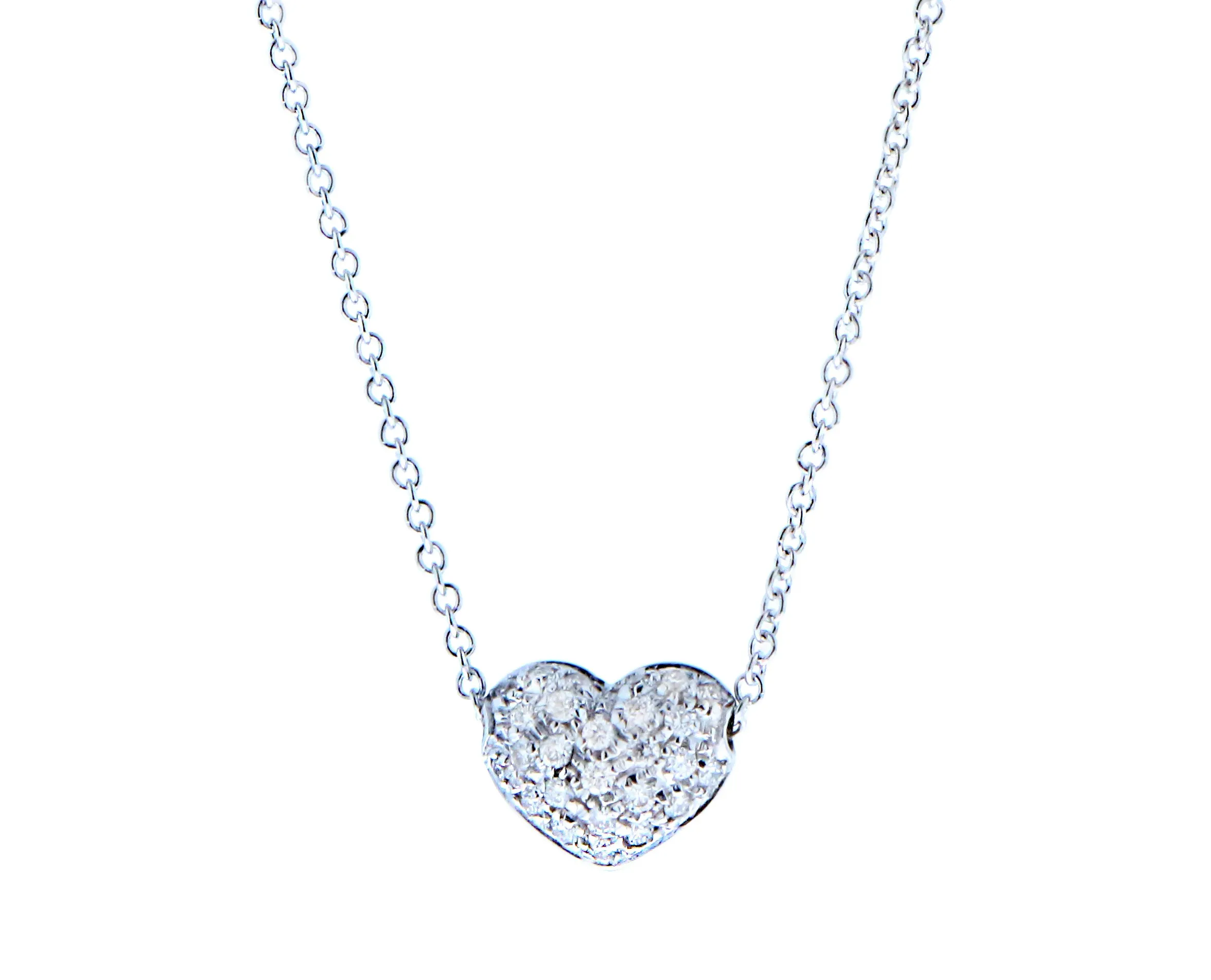 Rose gold diamond heart necklace