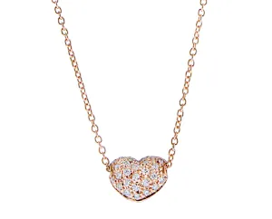 Rose gold diamond heart necklace