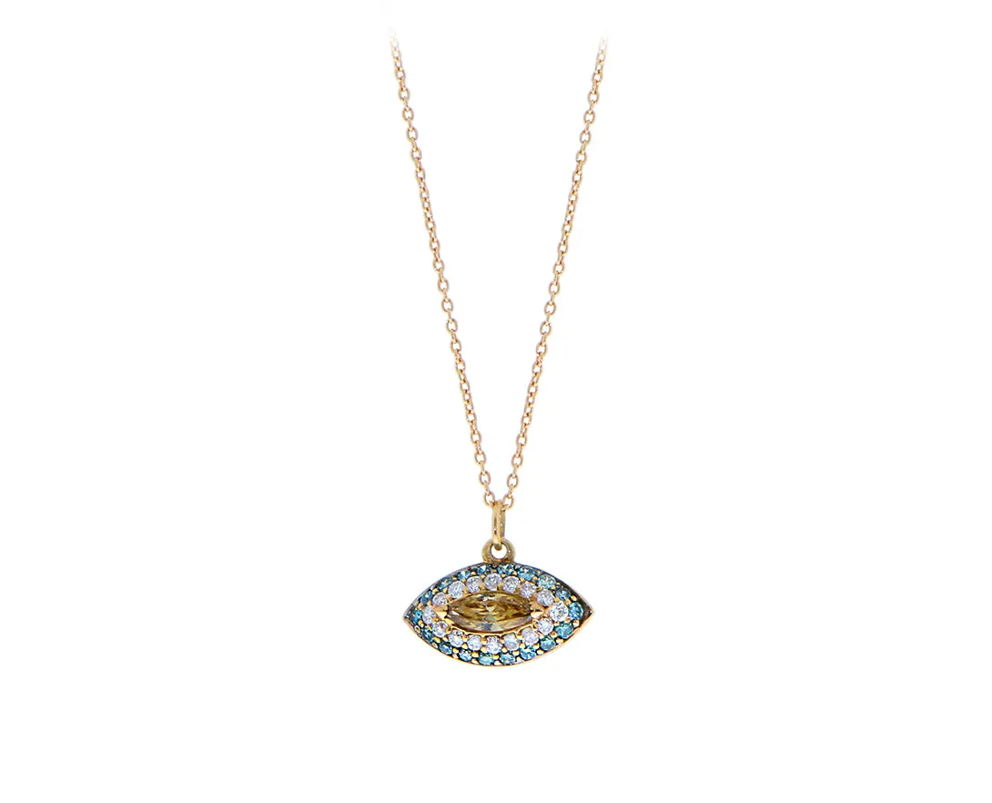 Rose gold necklace with a diamond eye