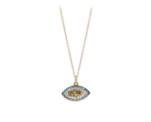 Rose gold necklace with a diamond eye