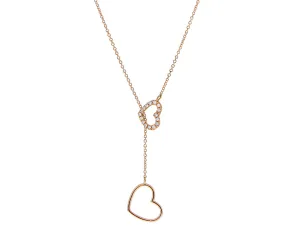 Rose gold necklace with a diamond heart charm