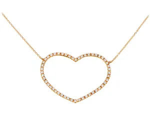 Rose gold necklace with a diamond heart pendant