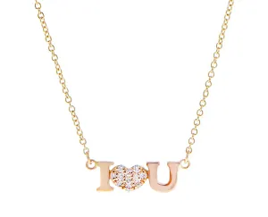 Rose gold necklace with a diamond heart
