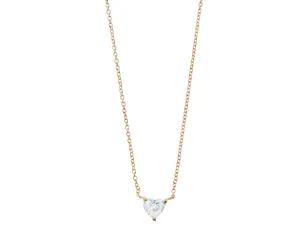 Rose gold necklace with a diamond heart
