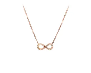 Rose gold necklace with a diamond infinity charm
