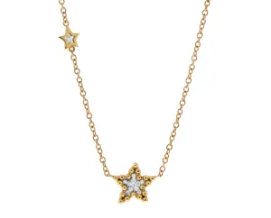 Rose gold necklace with a diamond star pendant