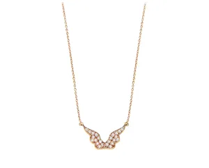 Rose gold necklace with a diamond wings pendant