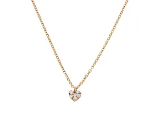 Rose gold necklace with a small diamond heart pendant