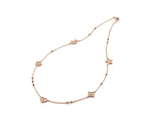 Rose gold necklace with diamonds