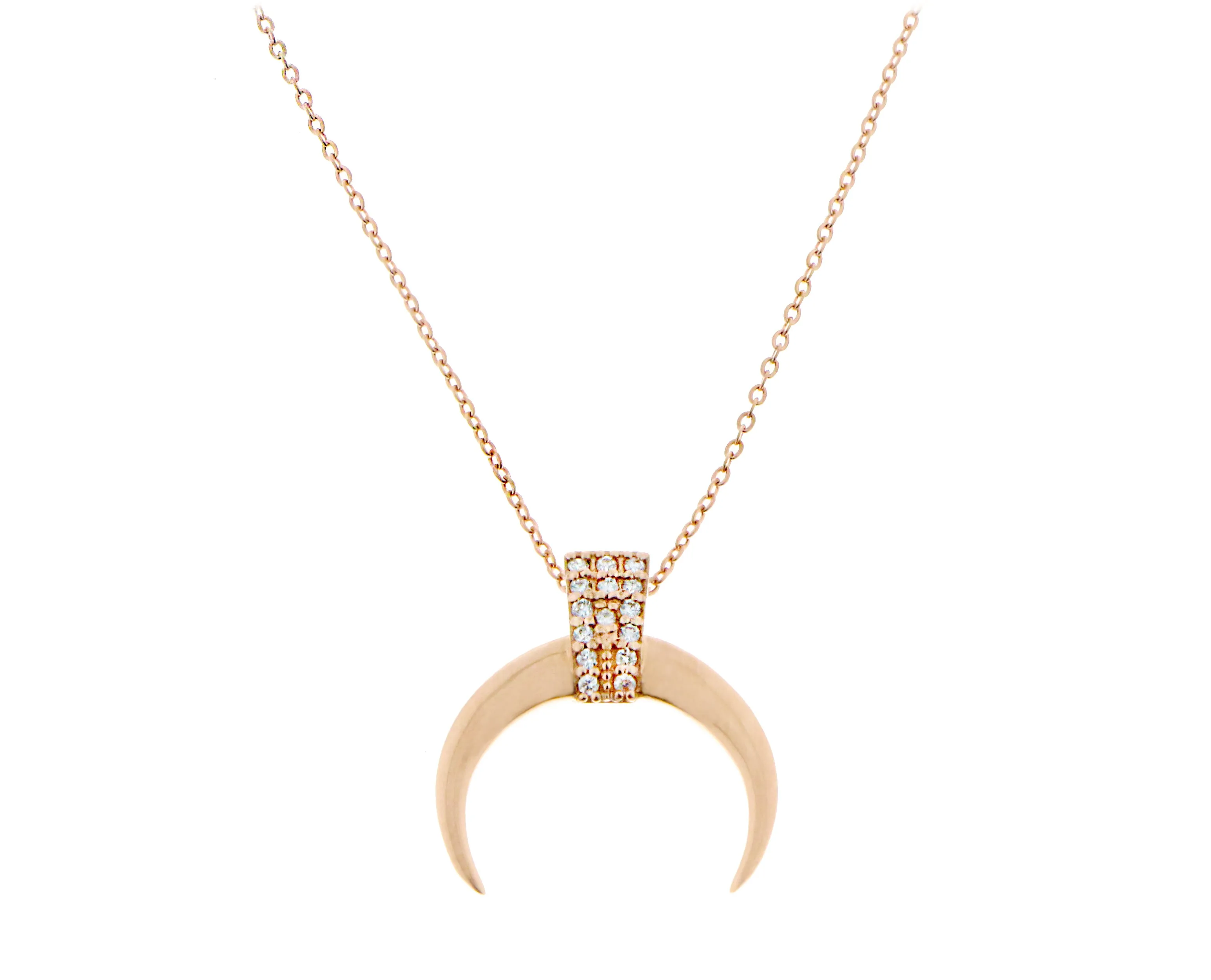 Rose gold necklace with diamonds