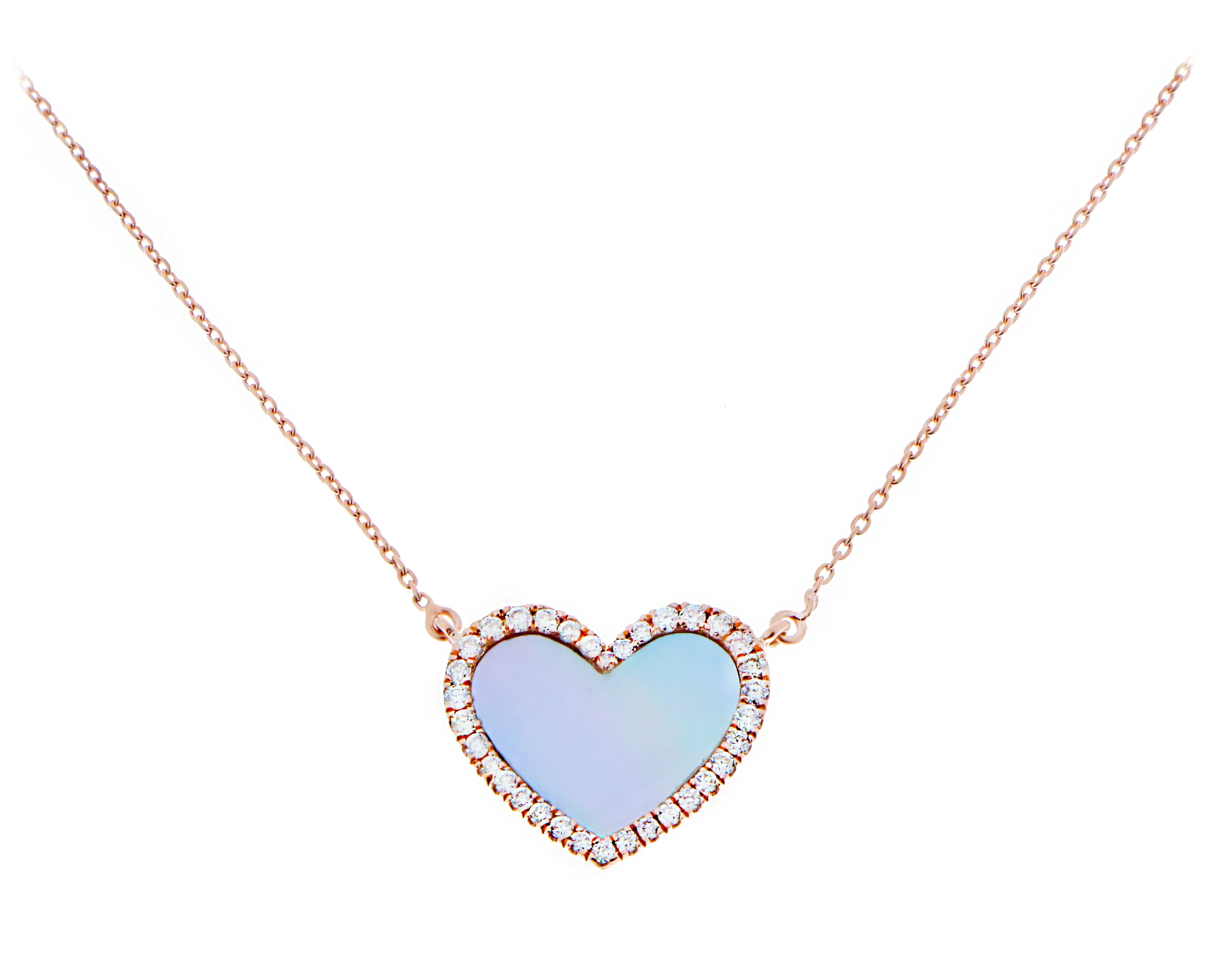 Rose gold necklace with diamonds