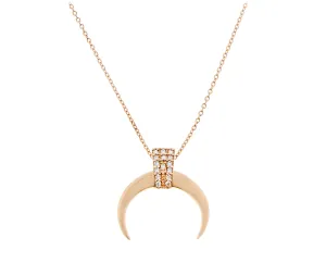 Rose gold necklace with diamonds