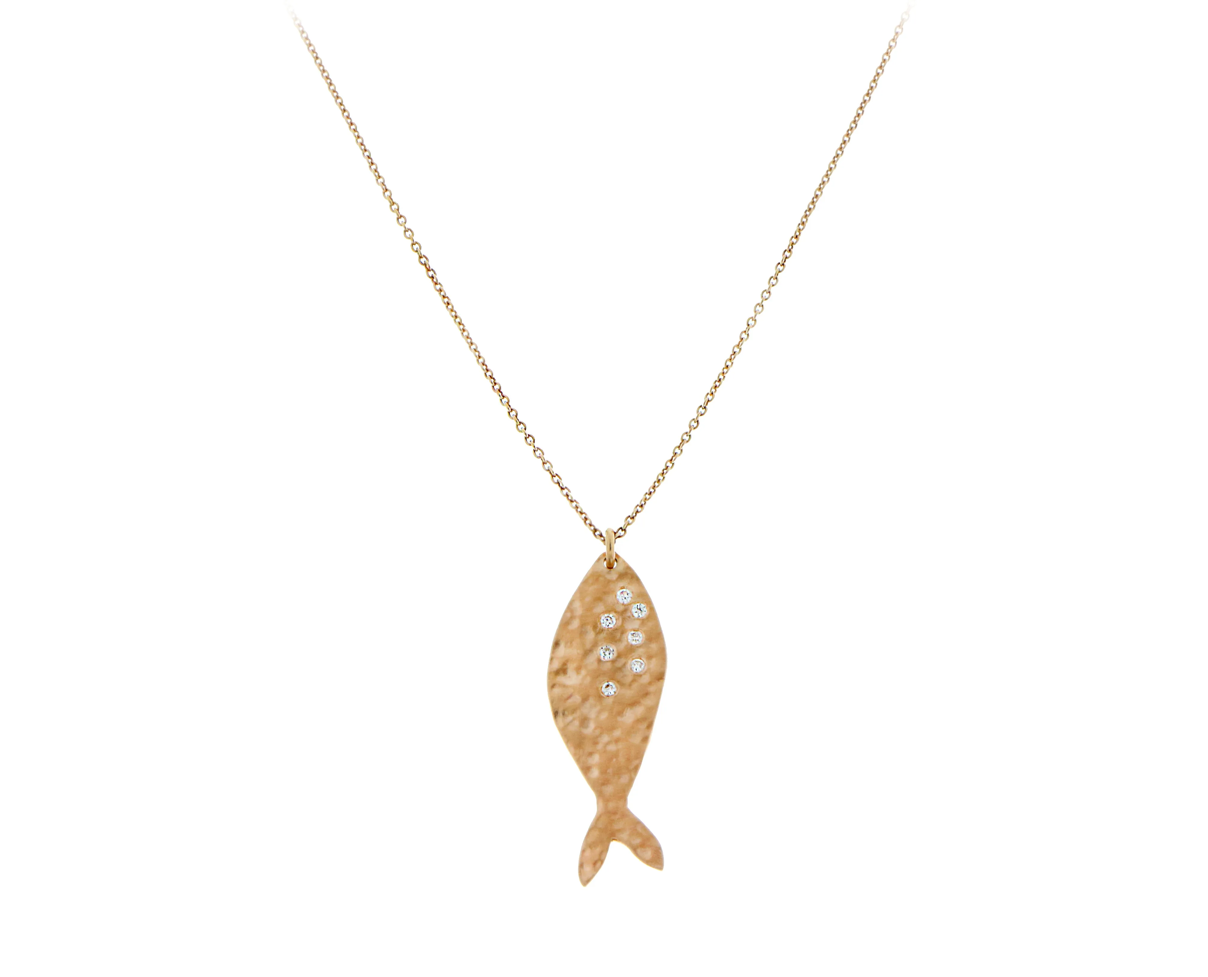 Rose gold necklace with fish pendant