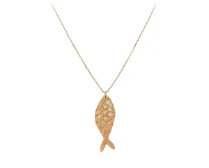 Rose gold necklace with fish pendant