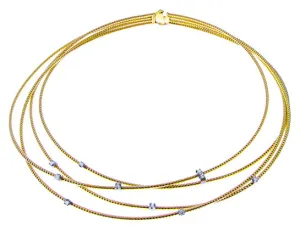 Rose gold tubogas necklace with 10 diamonds