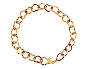 Rose or yellow gold heart chain bracelet