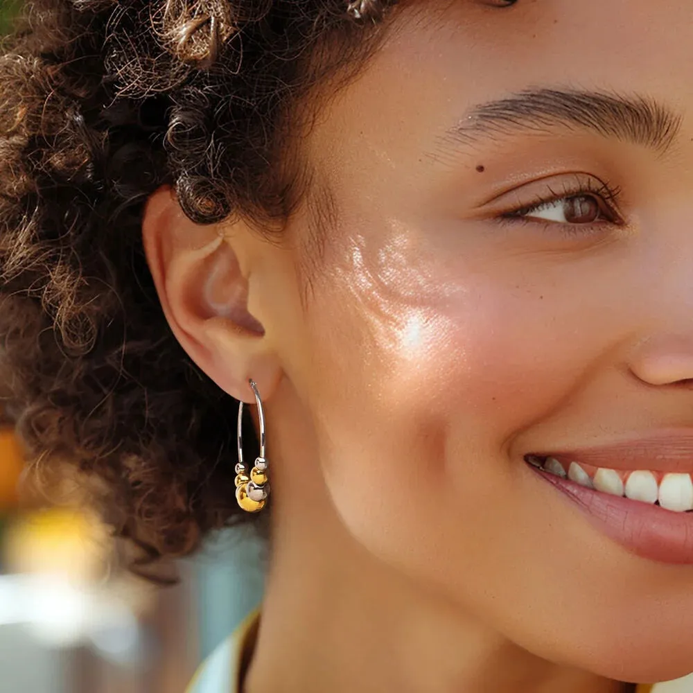 Ross Simons Italian Sterling Bead Hoop Earrings