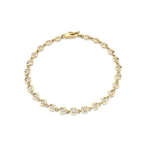 Round Bezel Tennis Bracelet BR408