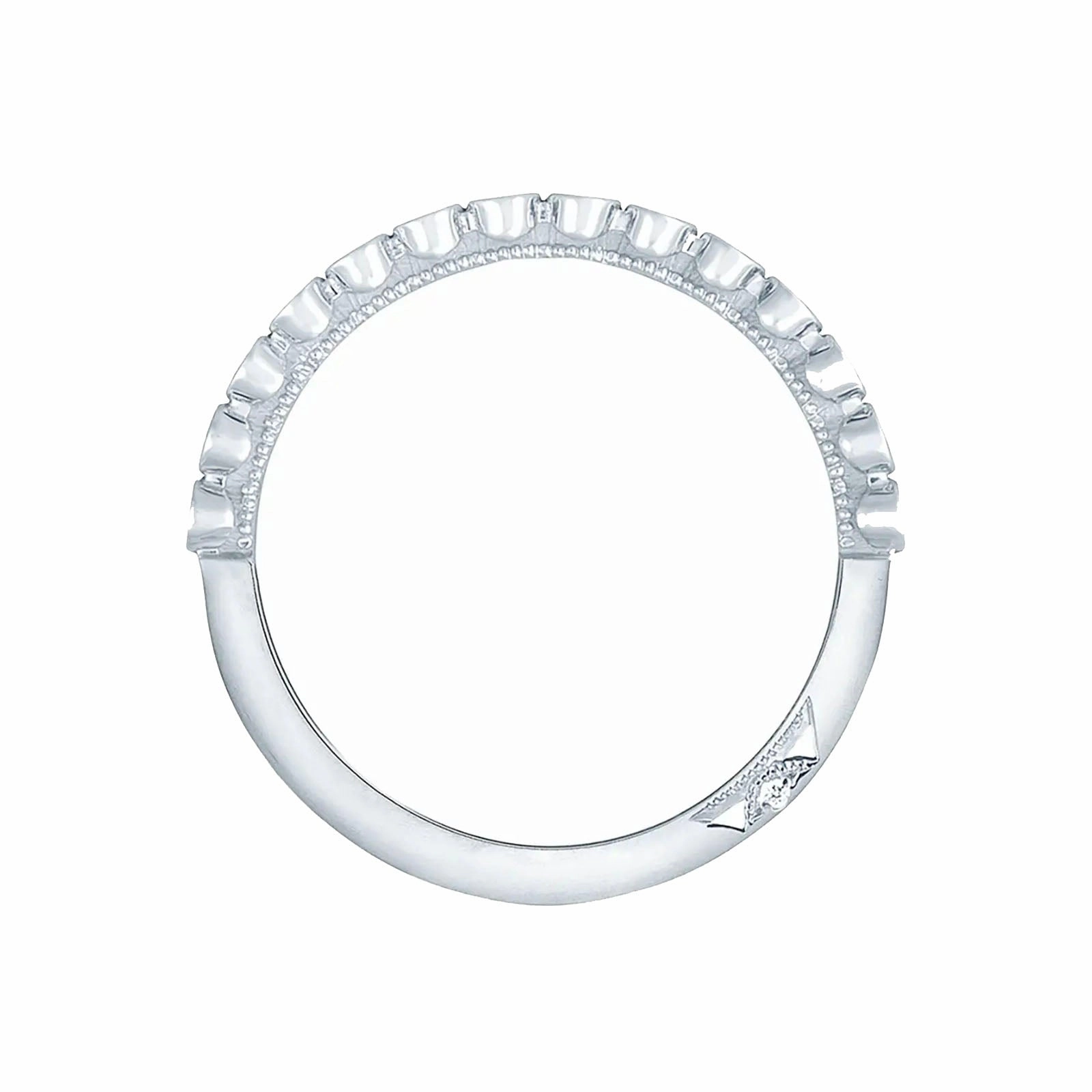 Round Bezel Droplet Band with Diamonds