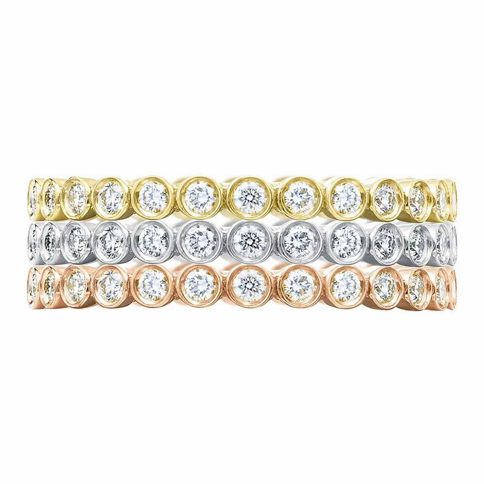 Round Bezel Droplet Band with Diamonds