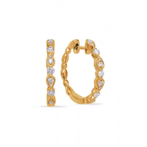 S Kashi & Sons Hoops Earrings E8005YG